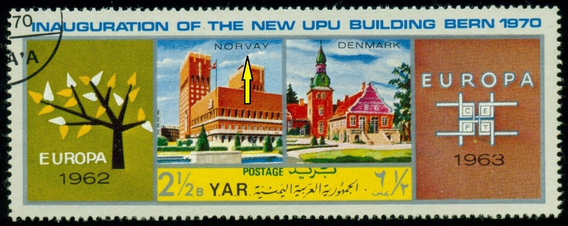 JEMEN. text na známce je v angličtině a správně mělo být 'NORWAY'