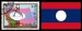 LAOS. barvy vlajky na známce vůbec neodpovídají skutečnosti